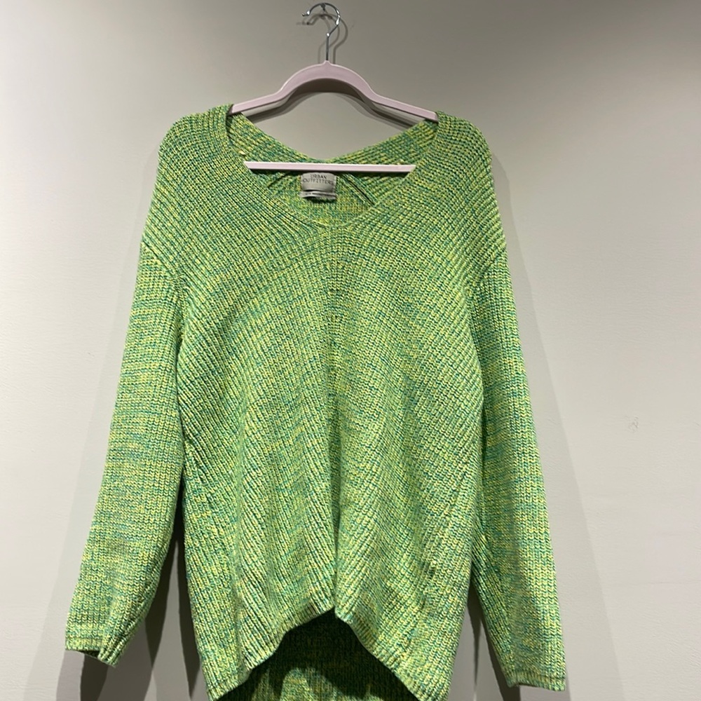 Urban Outfitters Oversized V-Neck Lime Green Sweater in size XS